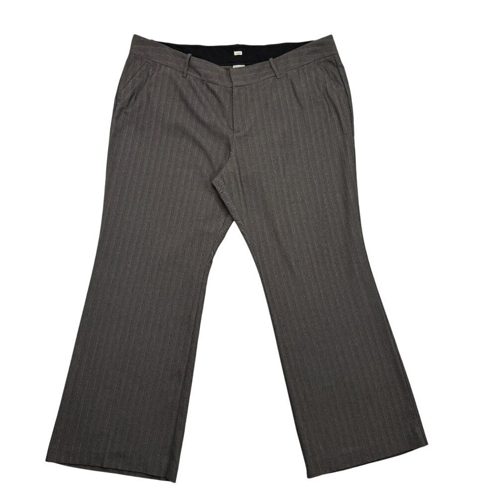 Old Navy Pinstripe Wide Leg Pants Trousers Stretch Low Rise Y2K Gray Womens‎ 22